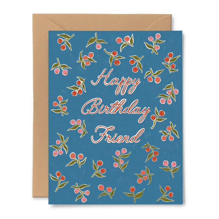 Blue Dahlia Birthday Card